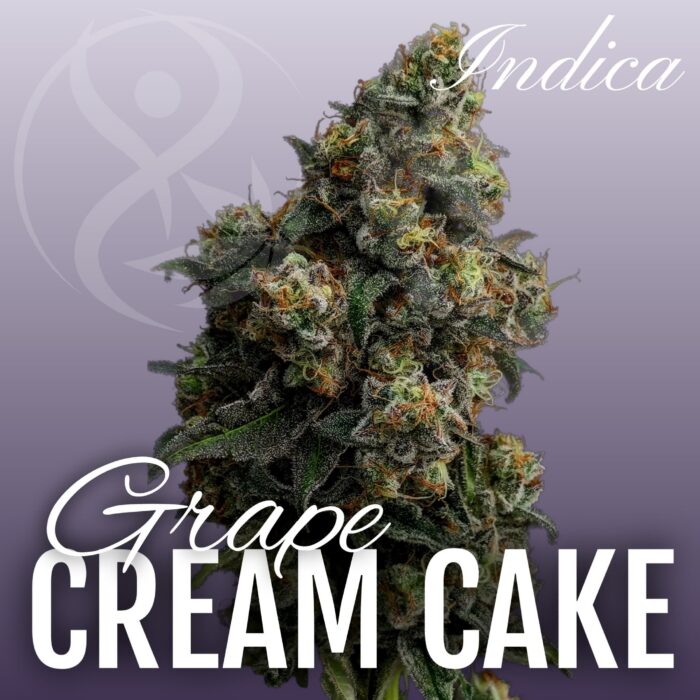 Grape Cream Cake indica cannabis flower strain graphic